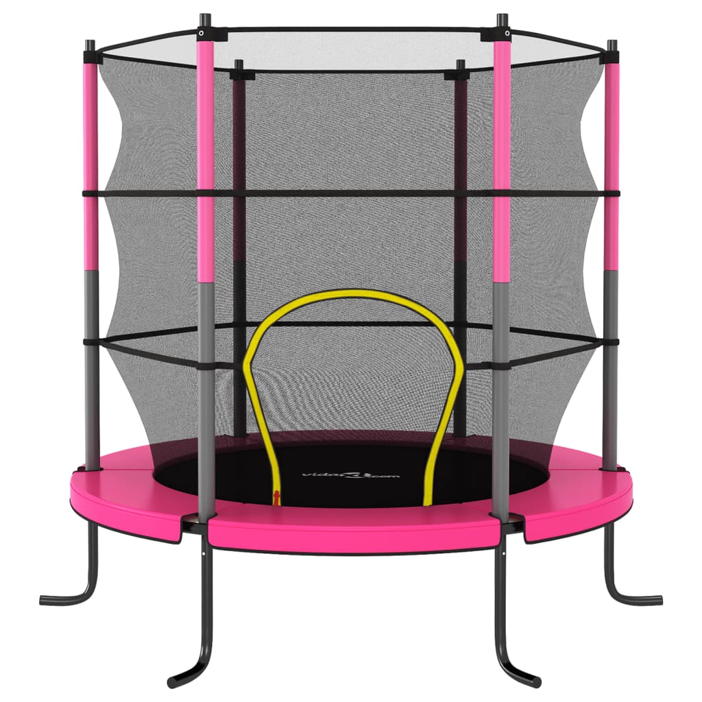 Vidaxl Trampoline avec filet de sécurité autour de 140x160 cm rose