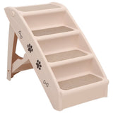 Vidaxl Dog Staircase pliable 62x40x49.5 cm crème - afbeelding 2