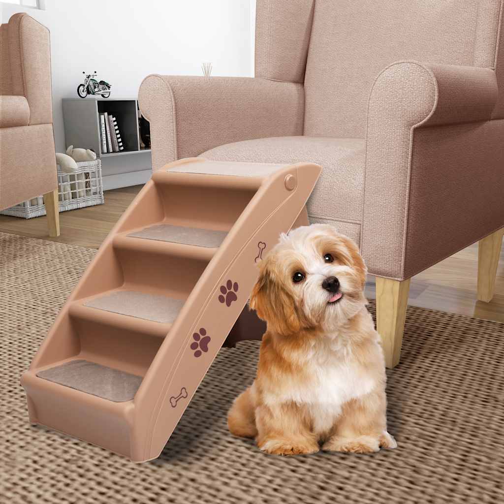Vidaxl Dog Staircase pliable 62x40x49,5 cm brun