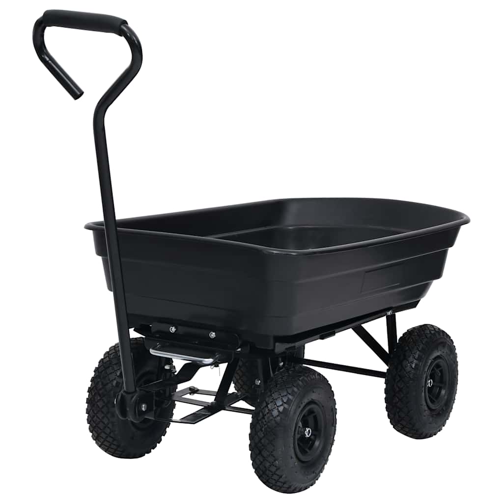 Vidaxxl camion benne de jardin 300 kg 75 l noir