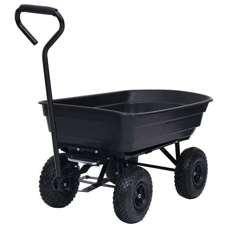 Vidaxxl camion benne de jardin 300 kg 75 l noir