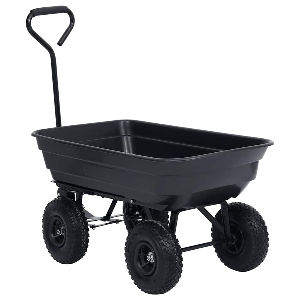 Vidaxxl camion benne de jardin 300 kg 75 l noir