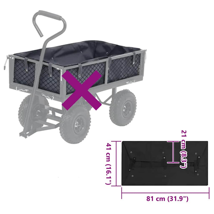 Vidaxl Voyage Fronter 81x41x21 cm Tissu noir