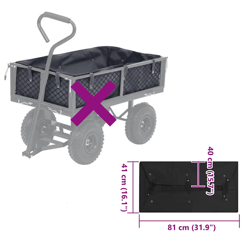 Vidaxl Travel Fronter 81x41x40 cm Tissu noir