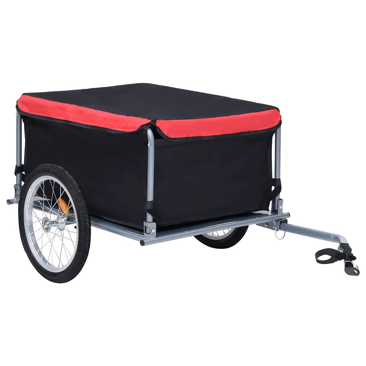 Remorque à vélo VidaXL 65 kg noir et rouge