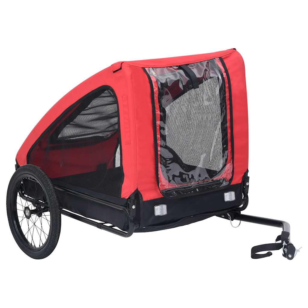 Vidaxl Dog Bike Trailer rouge et noir