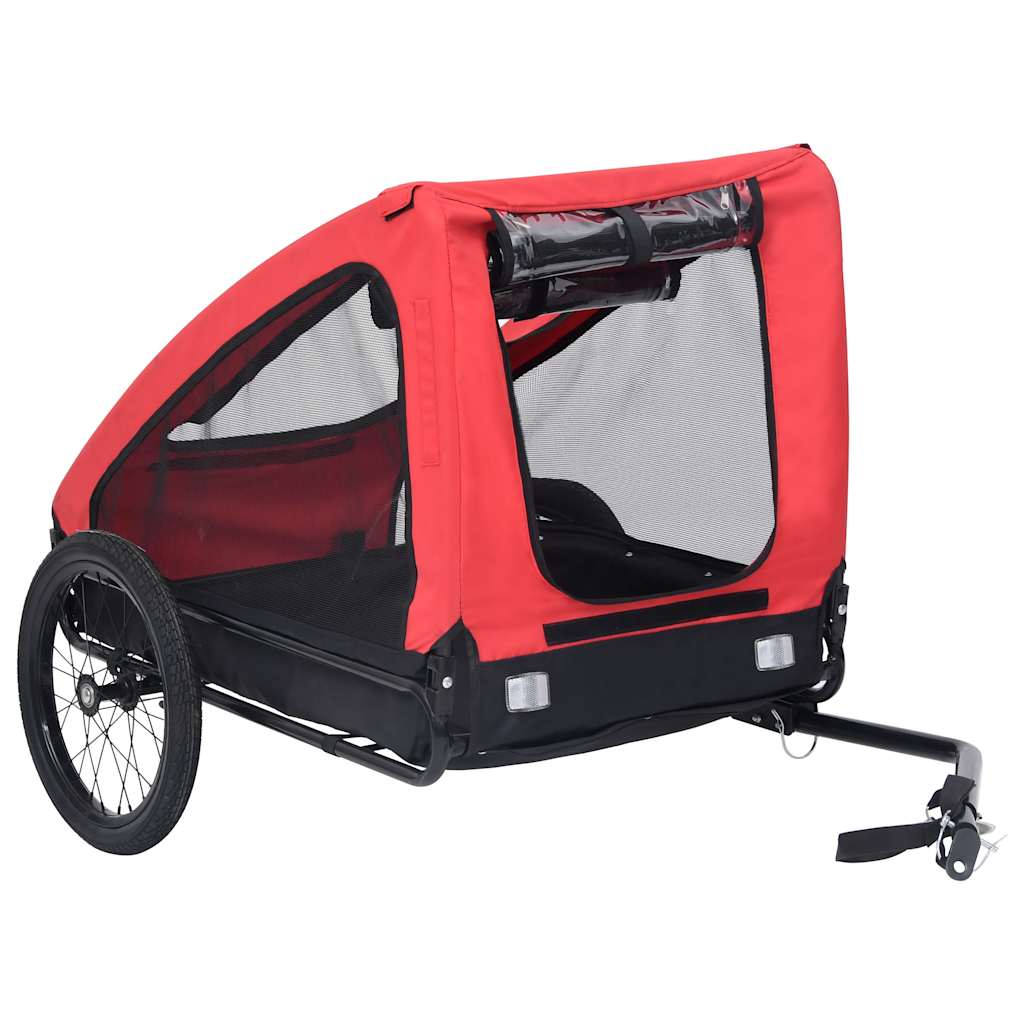 Vidaxl Dog Bike Trailer rouge et noir