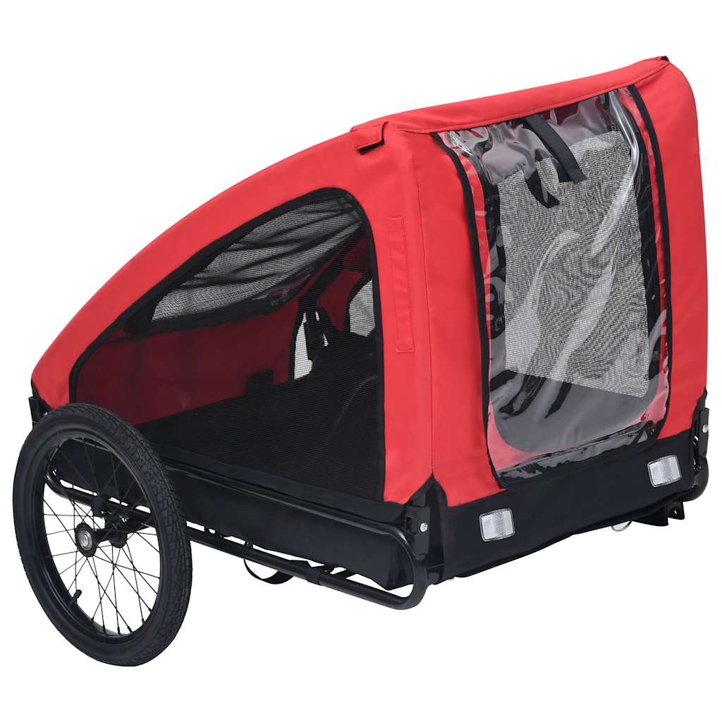 Vidaxl Dog Bike Trailer rouge et noir