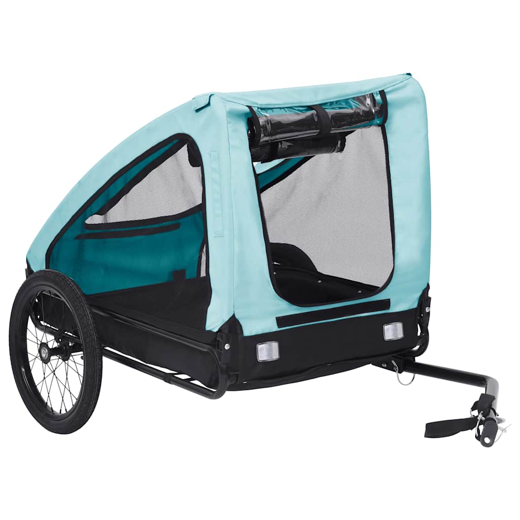 Vidaxl Dog Bike Trailer bleu et noir
