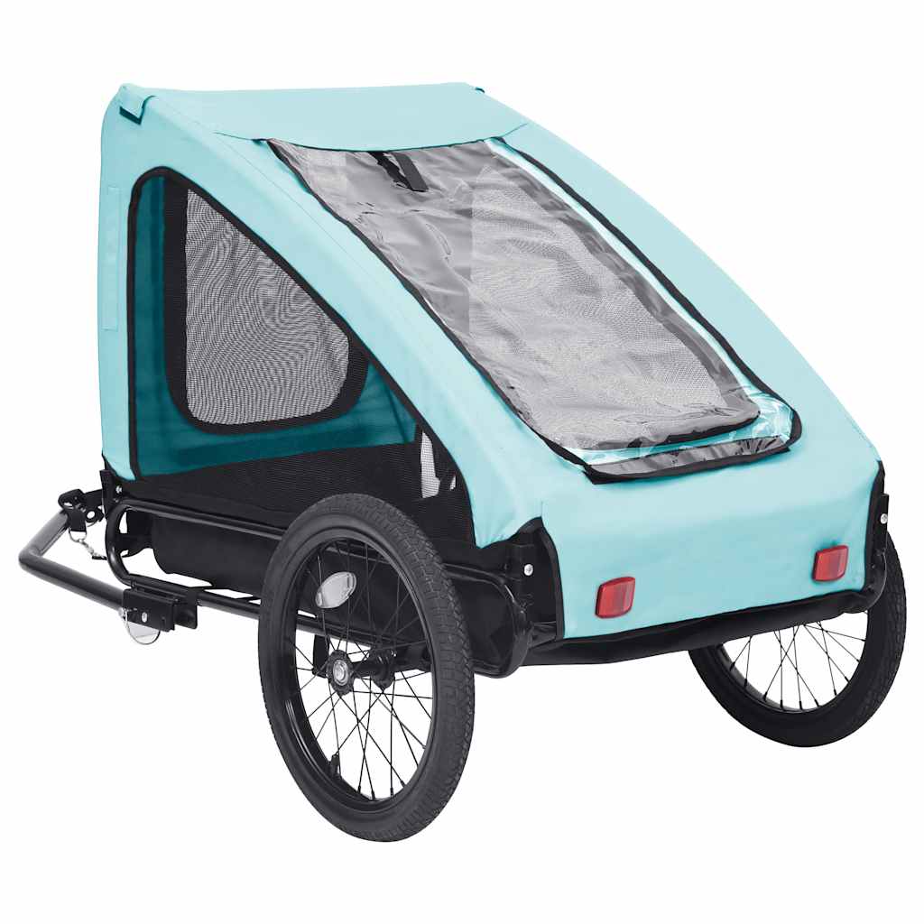 Vidaxl Dog Bike Trailer bleu et noir