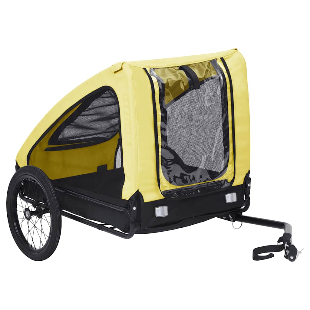 Vidaxl Dog Bike Trailer jaune et noir