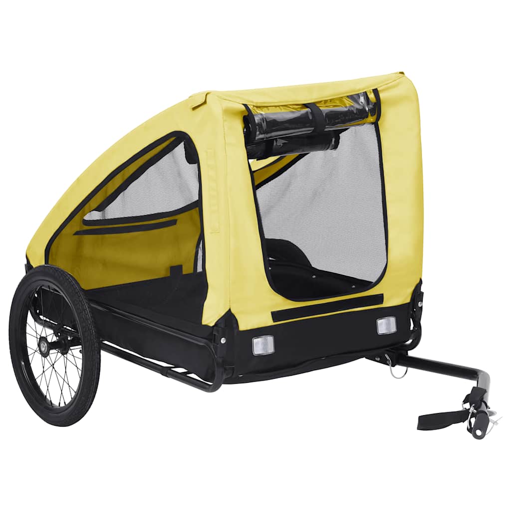Vidaxl Dog Bike Trailer jaune et noir