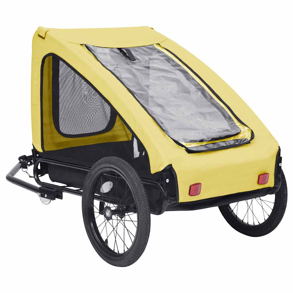 Vidaxl Dog Bike Trailer jaune et noir