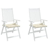 Coussins de chaise de jardin vidaxl 2 pcs 40x40x3 cm crème tissu oxford -colore