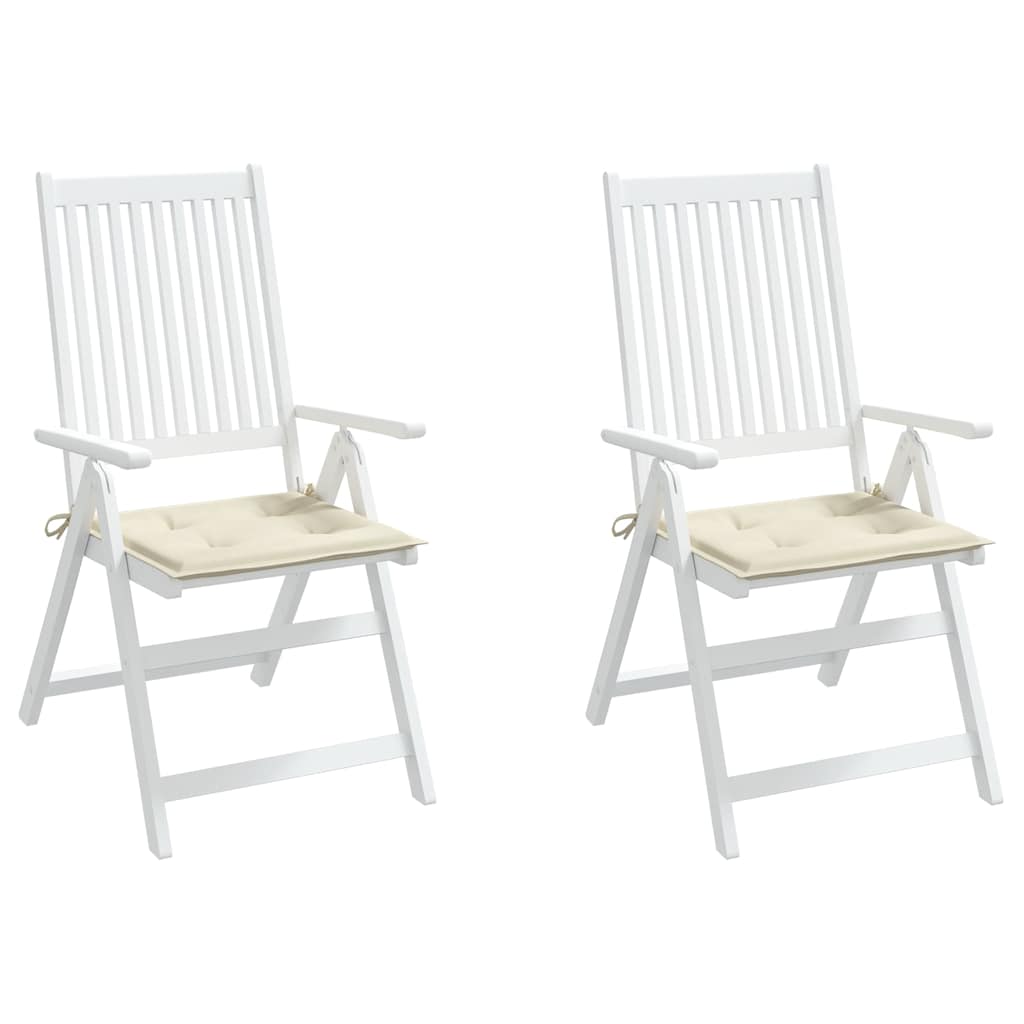 Coussins de chaise de jardin vidaxl 2 pcs 40x40x3 cm crème tissu oxford -colore