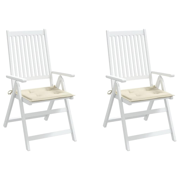 Coussins de chaise de jardin vidaxl 2 pcs 40x40x3 cm crème tissu oxford -colore