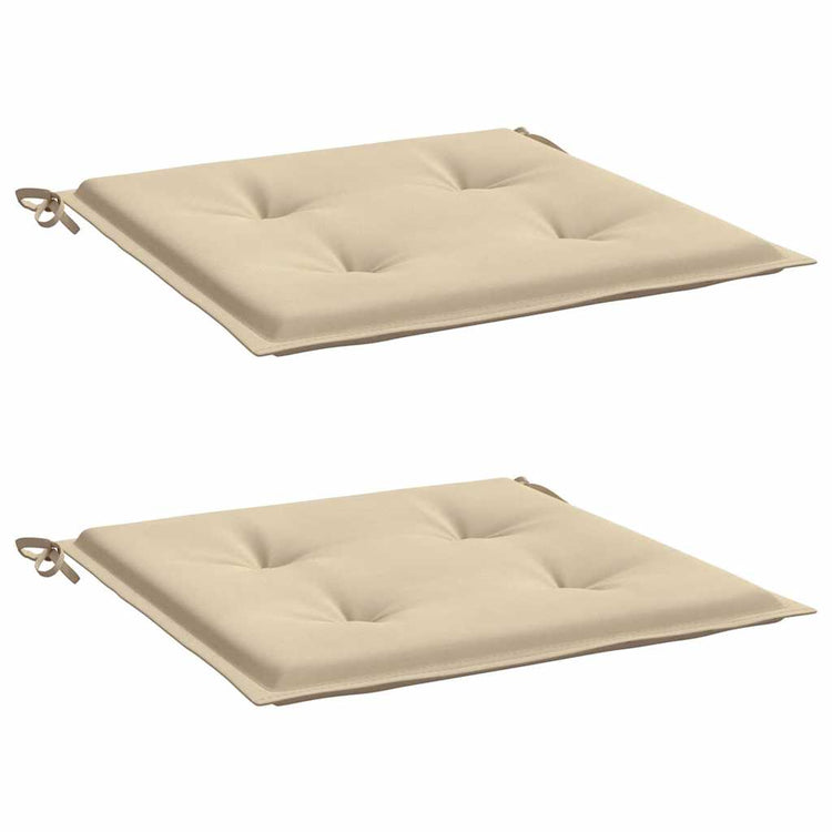 Coussins de chaise de jardin vidaxl 2 pcs 40x40x3 cm oxford tissu beige