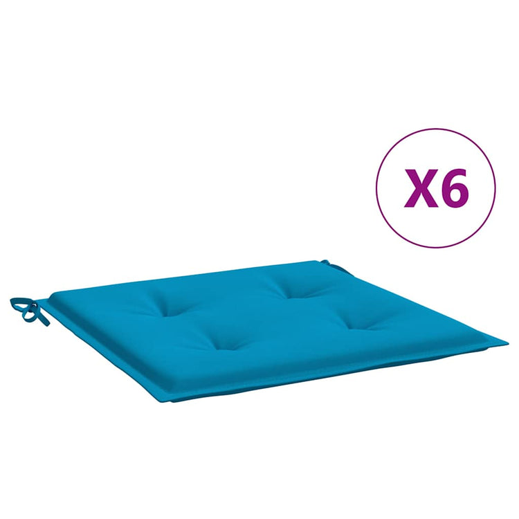 Vidaxx coussins de chaise de jardin 6 pcs 40x40x4 cm tissu oxford bleu