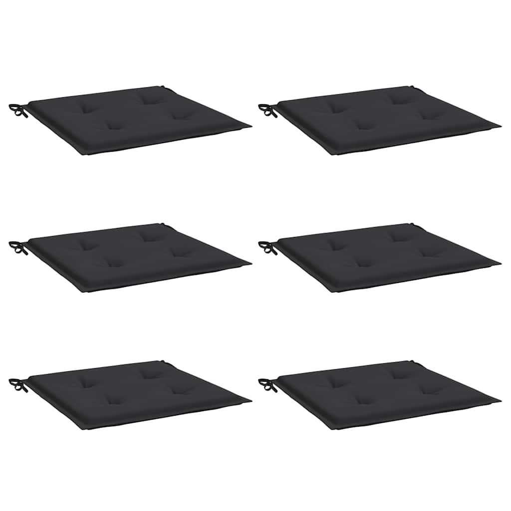 Coussins de chaise de jardin vidaxl 6 ST 40x40x3 cm Oxford tissu noir