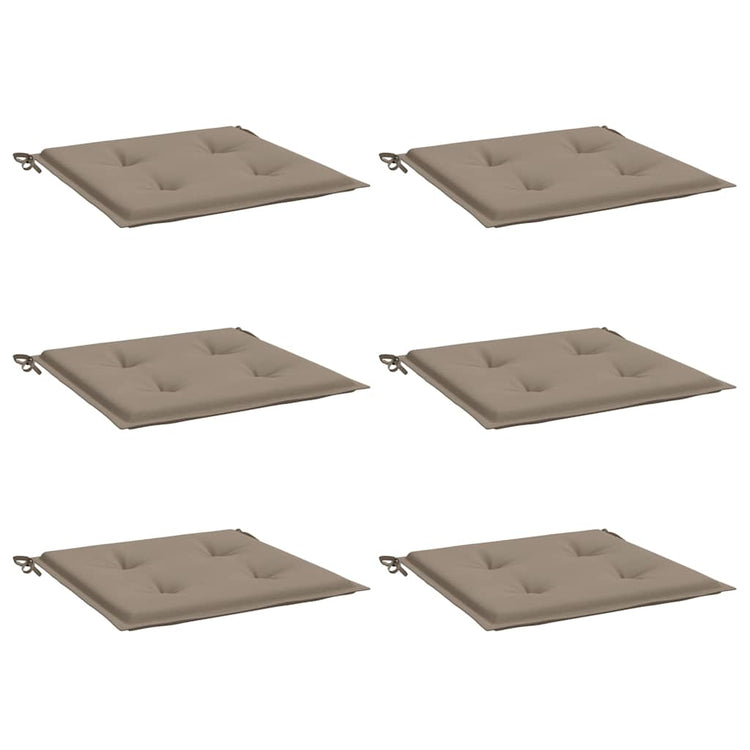 Vidaxl Garden Chair Cushions 6 PCS 40x40x3 cm Oxford tissu taupe