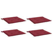Coussins de chaise de jardin vidaxl 4 pcs 40x40x3 cm oxford tissu vin rouge - afbeelding 3