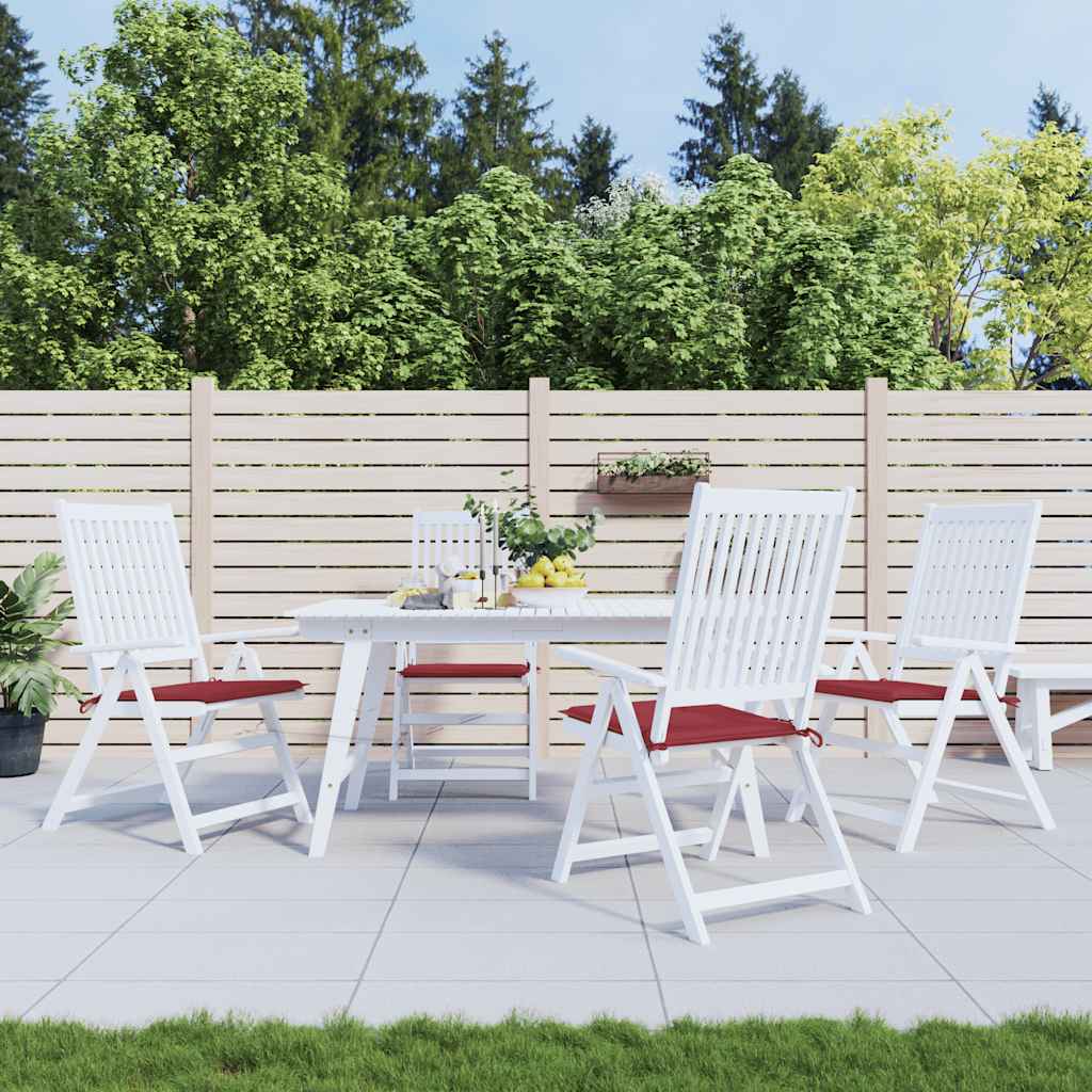 Coussins de chaise de jardin vidaxl 4 pcs 40x40x3 cm oxford tissu vin rouge