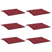 Coussins de chaise de jardin vidaxl 6 pcs 40x40x3 cm oxford tissu vin rouge - afbeelding 3