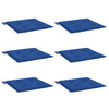 Coussins de chaise de jardin vidaxl 6 pcs 40x40x3 cm oxford tissu royal bleu