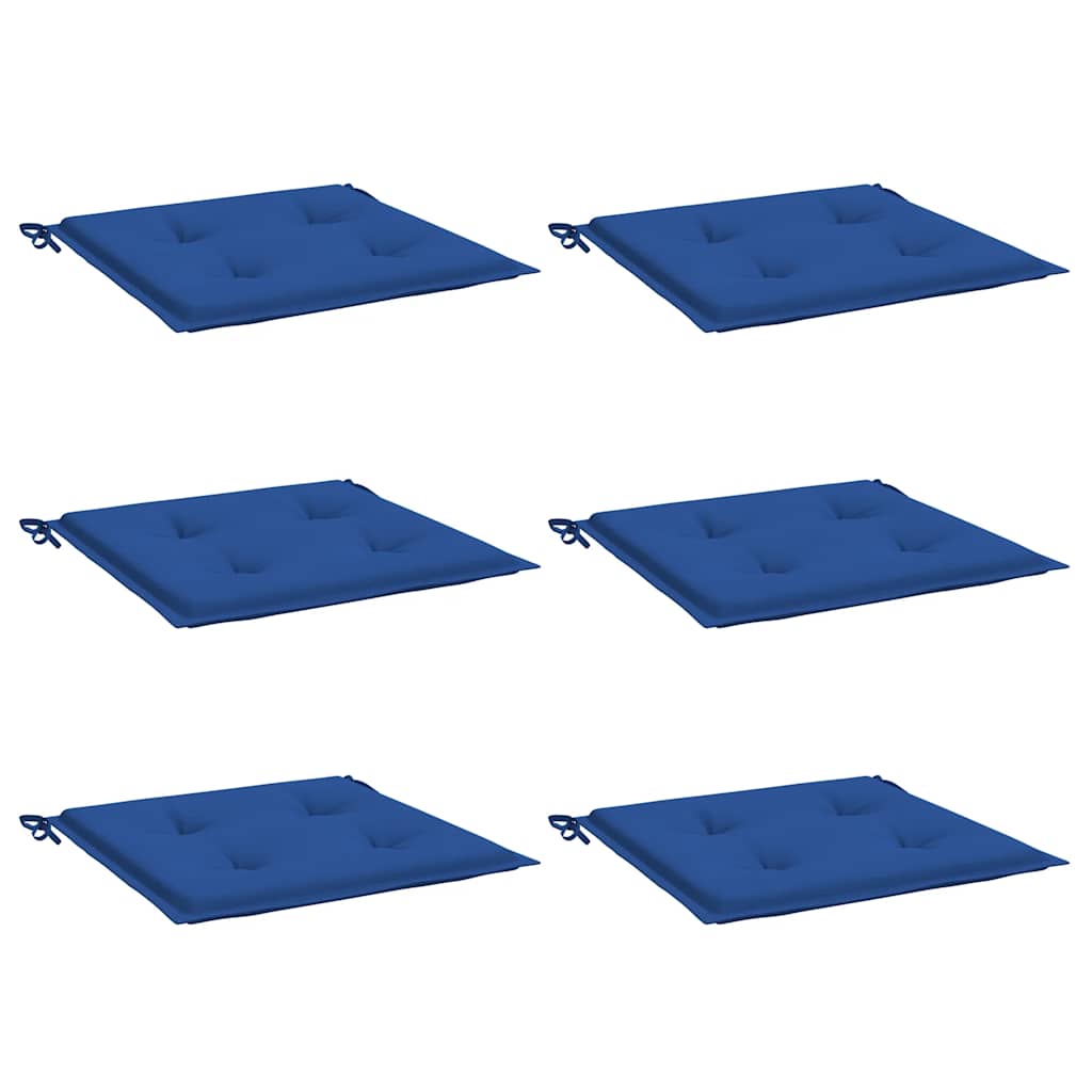 Coussins de chaise de jardin vidaxl 6 pcs 40x40x3 cm oxford tissu royal bleu