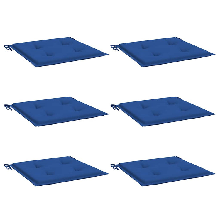 Coussins de chaise de jardin vidaxl 6 pcs 40x40x3 cm oxford tissu royal bleu
