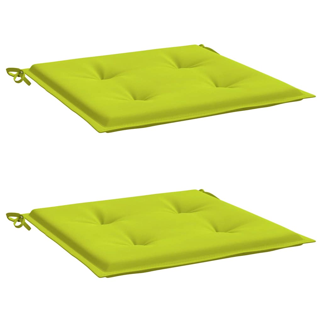 VidaXL coussins de chaise de jardin 2 pcs 40x40x4 cm tissu oxford vert vif