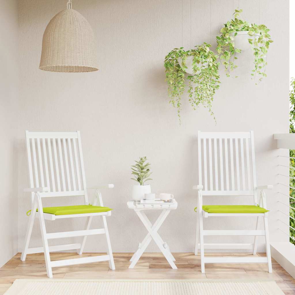 VidaXL coussins de chaise de jardin 2 pcs 40x40x4 cm tissu oxford vert vif