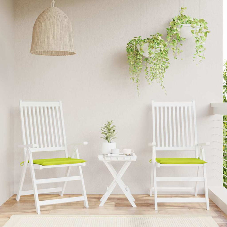 VidaXL coussins de chaise de jardin 2 pcs 40x40x4 cm tissu oxford vert vif