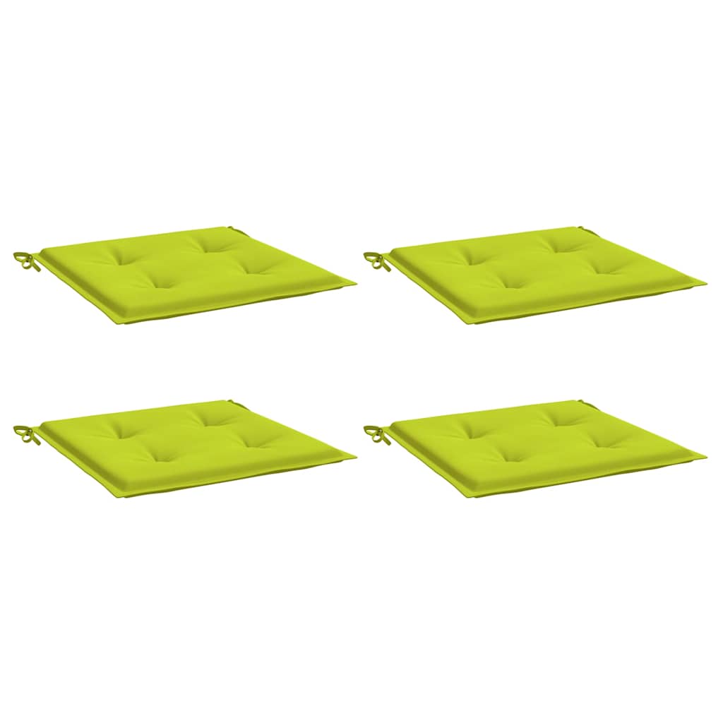 Coussins de chaise de jardin vidaxl 4 pcs 40x40x3 cm tissu oxford vert brillant
