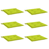Coussins de chaise de jardin vidaxl 6 pcs 40x40x3 cm tissu oxford vert brillant - afbeelding 3