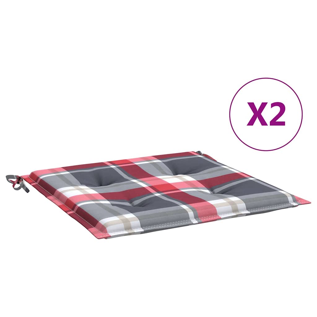 Vidaxx coussins de chaise de jardin 2 pcs 40x40x4 cm tissu oxford motif losange rouge