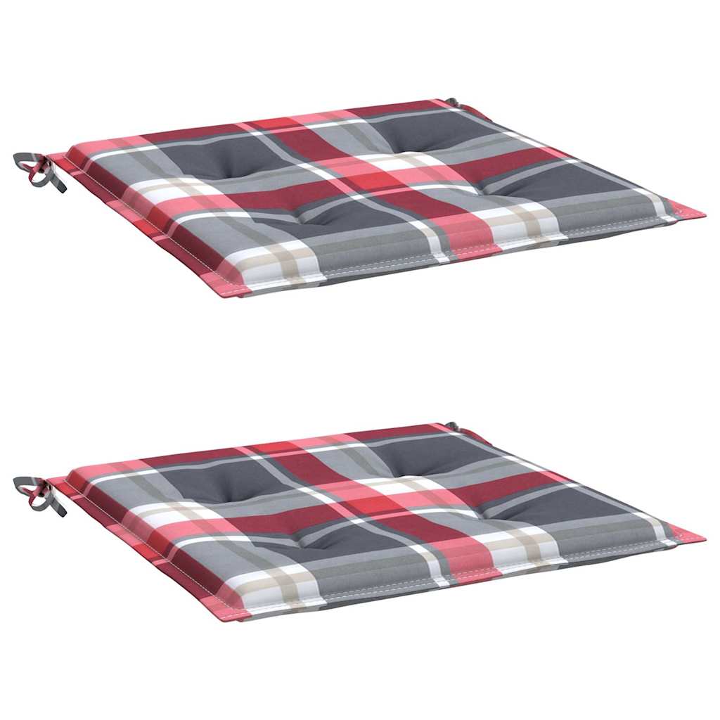 Vidaxx coussins de chaise de jardin 2 pcs 40x40x4 cm tissu oxford motif losange rouge