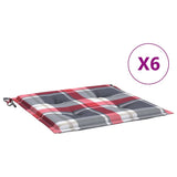 Vidaxx coussins de chaise de jardin 6 pcs 40x40x4 cm tissu oxford motif losange rouge - afbeelding 2