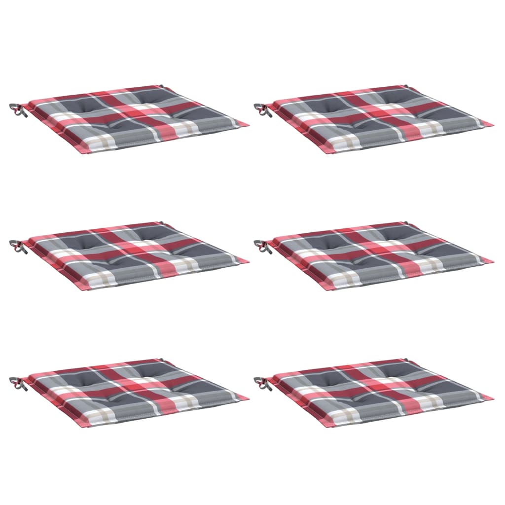 Vidaxx coussins de chaise de jardin 6 pcs 40x40x4 cm tissu oxford motif losange rouge