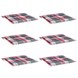 Vidaxx coussins de chaise de jardin 6 pcs 40x40x4 cm tissu oxford motif losange rouge - afbeelding 3