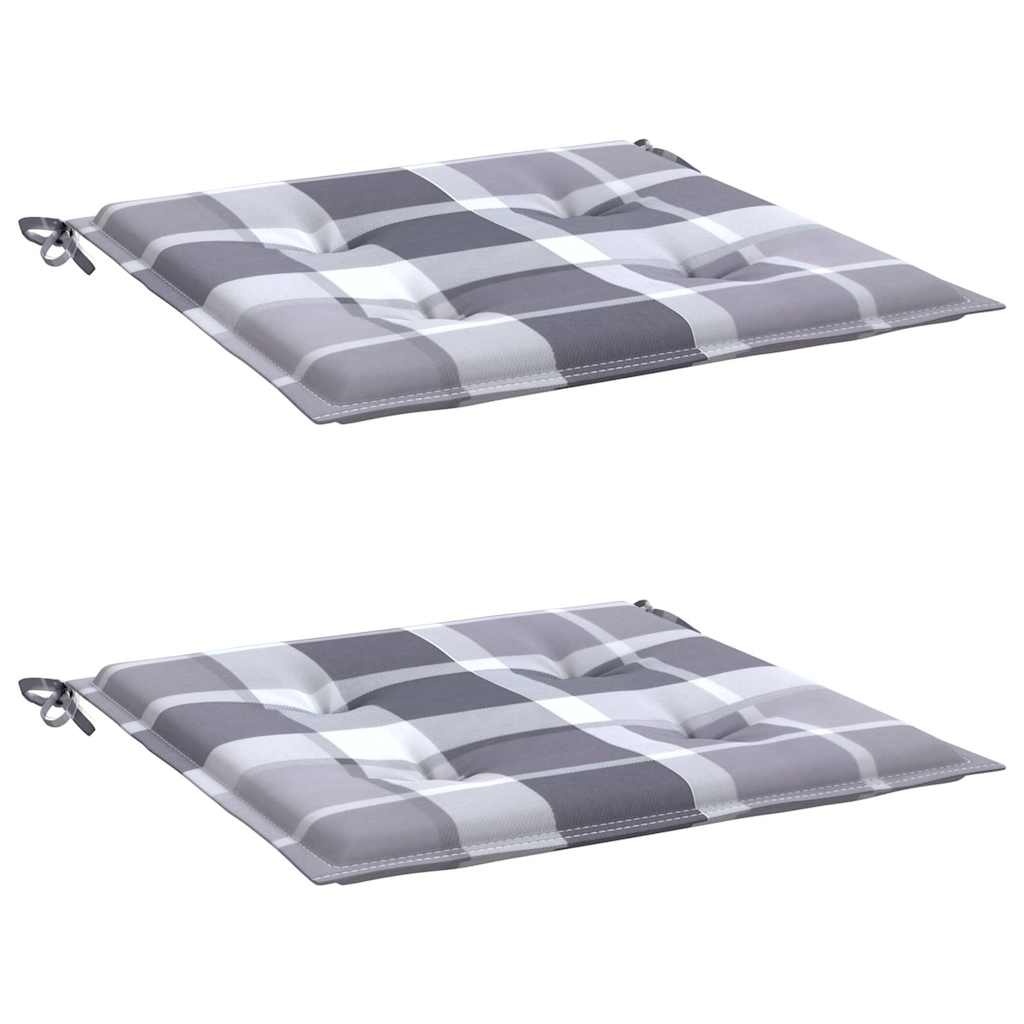 Vidaxx coussins de chaise de jardin 2 pcs 40x40x4 cm tissu oxford motif losange gris