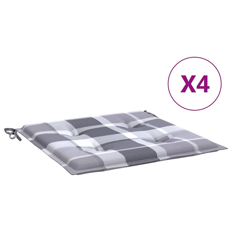 Vidaxx coussins de chaise de jardin 4 pcs 40x40x4 cm tissu oxford motif losange gris