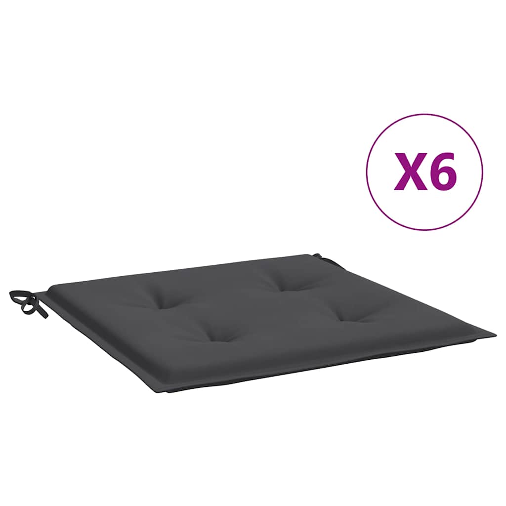 Coussins de chaise de jardin vidaxl 6 ST 50x50x3 cm Oxford tissu anthracite -colored