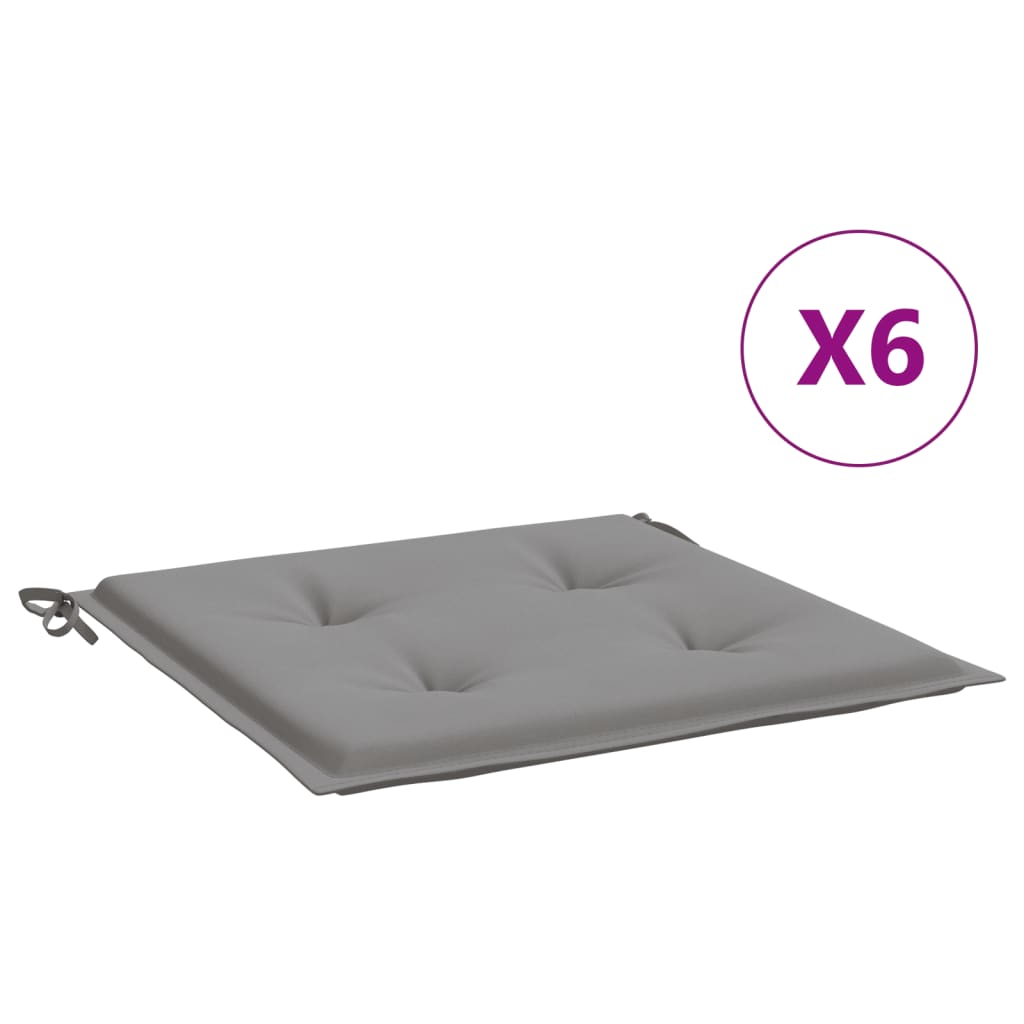 Vidaxx coussins de chaise de jardin 6 pcs 50x50x4 cm tissu oxford gris
