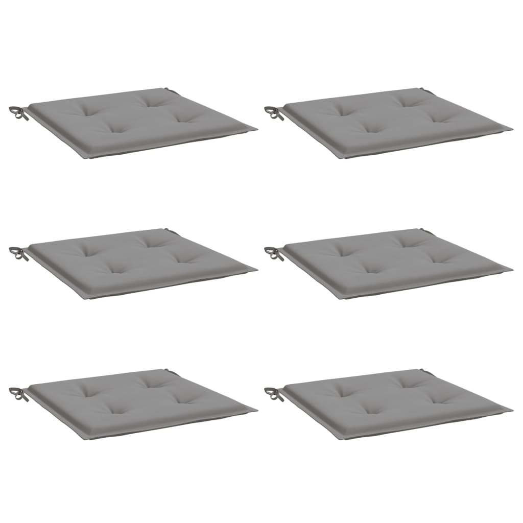 Vidaxx coussins de chaise de jardin 6 pcs 50x50x4 cm tissu oxford gris