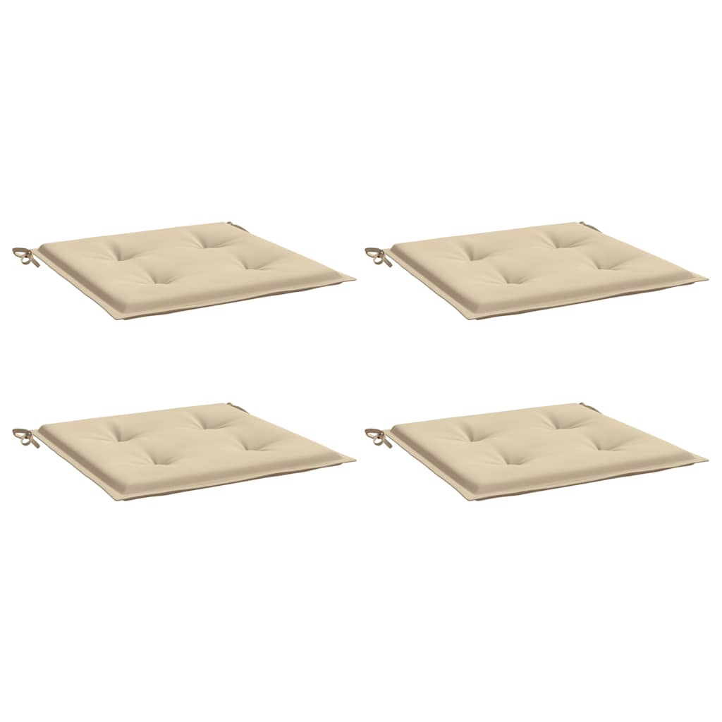 Coussins de chaise de jardin vidaxl 4 st 50x50x3 cm oxford tissu beige
