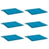 Coussins de chaise de jardin vidaxl 6 st 50x50x3 cm oxford tissu bleu