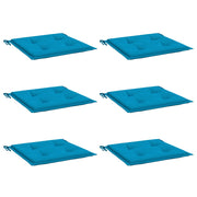 Coussins de chaise de jardin vidaxl 6 st 50x50x3 cm oxford tissu bleu - afbeelding 3