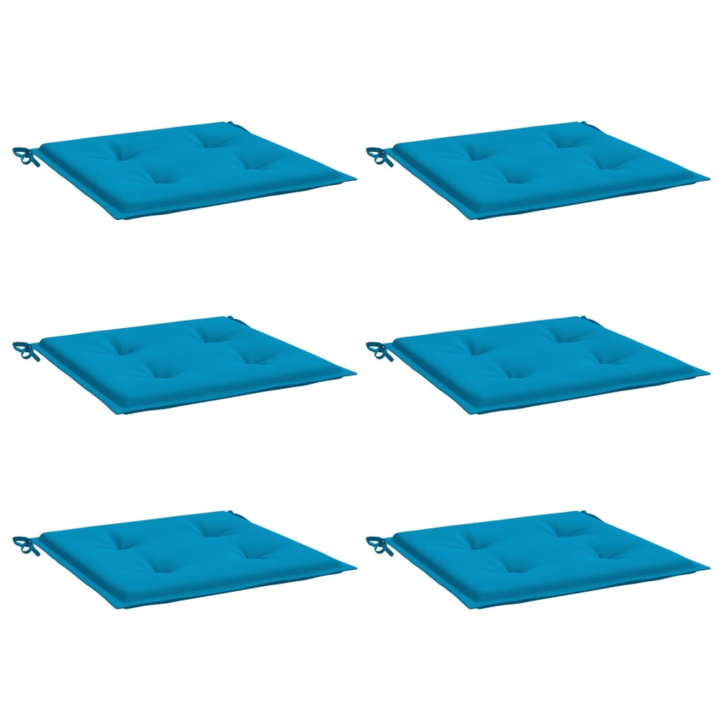 Coussins de chaise de jardin vidaxl 6 st 50x50x3 cm oxford tissu bleu