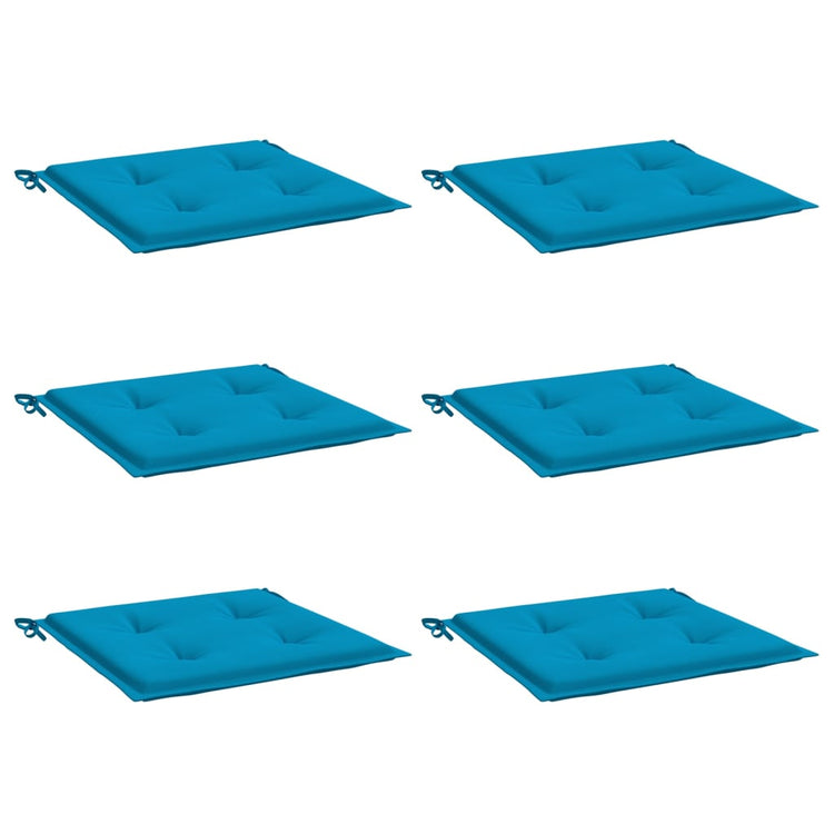 Coussins de chaise de jardin vidaxl 6 st 50x50x3 cm oxford tissu bleu